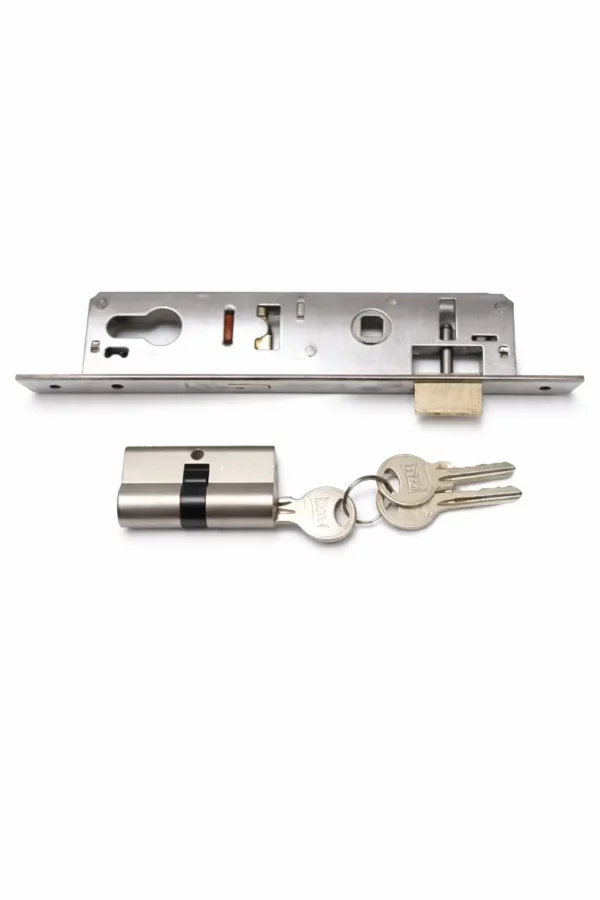 Serrure encastrée porte aluminium 153-20 A/CYLINDRE GNC 56MM T/NICKLE KALE KILIT