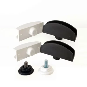 pieds de meuble réglables en U plastique noir blanc avec patins ajustables