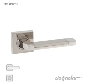 poignée de porte ORJINAL satinée chromée DOGANLAR rosace carrée