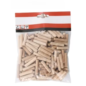 Tourillons en bois 8×30 mm en hêtre naturel sachet 100 pièces