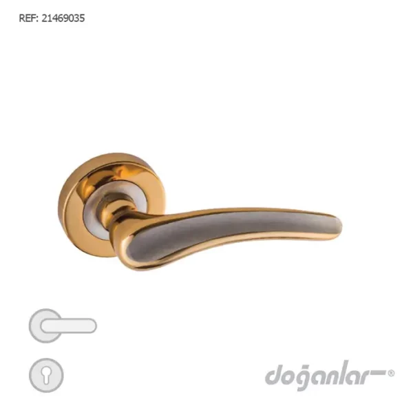 poignée de porte Yakut satiné avec rosace DOGANLAR moderne