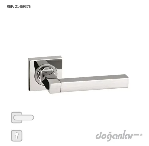 poignée de porte Yalin satinée chromée carrée DOGANLAR