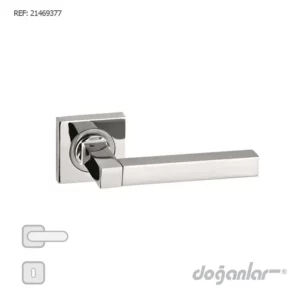 poignée de porte Yalin satinée chromée carrée DOGANLAR