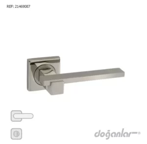 poignée de porte PAYTAZ satiné chromé design carré DOGANLAR