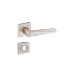 poignée de porte Prizma satiné DOGANLAR sur rosace carrée