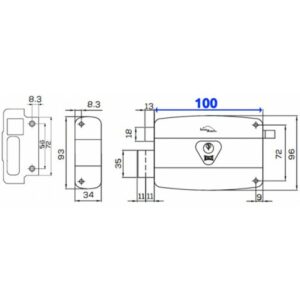 Serrure à tirage 100mm Noir 157B KALE-KILIT