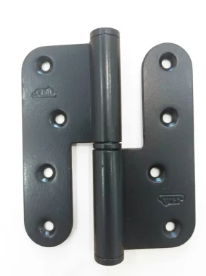 Paumelle 100x86x3 Acier Noir Mat Bouts Ronds AMI