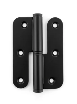 Paumelle 90x65x2.5 Acier Noir Mat Bouts Ronds AMI